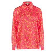 Oversized silke skjorte med Hibiscus print