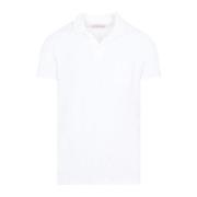 Hvid Terry Cotton Polo Skjorte