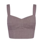 Lilla Bustier Top med Brede Stropper