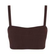 Grow, top bustier i linned og viskose aubergine