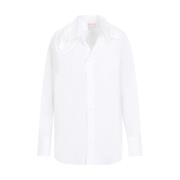 Bomuldsskjorte i Optisk Hvid