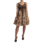 Leopard Print Chiffon Ærmeløs Kjole