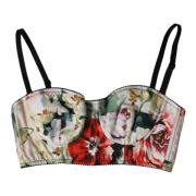 Blomstret Bustier Crop Top