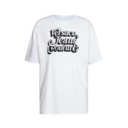 Hvid Bomulds T-shirt med Logo Print