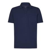 Blå Ribbet Polo T-shirt