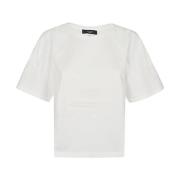 Broderet Bomuld Hvid T-shirt