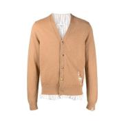 Beige V-Hals Pullover med Distressed Design