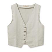 Linned Vest Blazer Cement