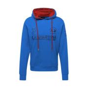 Hoodie med forlomme og broderet logo