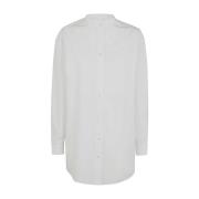 Optisk Hvid Fitted Skjorte
