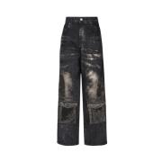 Cargo Wide Leg Sort Jeans