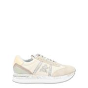 Beige ruskind og stof sneaker Conny 6671