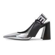 Elegant Slingback Pumps - Sølv