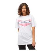Hvid Bomuld Oversized T-shirt Front Print