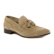 Taupe Suede Loafers