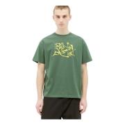 Grafisk Print Bomuld T-shirt