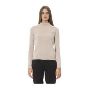 Ribstrikket rullekrave sweater