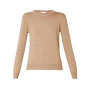 Rundhalset Pullover med Lurex®-indsatser