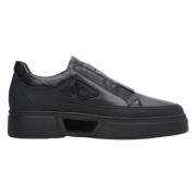 Herre Sort Slip-On Sneakers lavet af Ægte Læder ER00113805