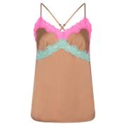 Blomstret Blonde Camisole Top