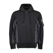 Nylon Bomuld Zip Sweatshirt Vinterkollektion