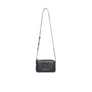 Sort Læder Crossbody Taske