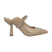 Elegant Slingback Sko med Rhinestone Detalje