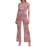 Satin Jumpsuit med skyggeprint