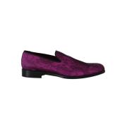 Luksus Jacquard Loafers Lilla Sort