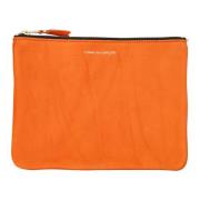 Orange Washed Zip Pouch Håndtaske