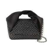 Crystal Twister Hobo Taske - Sort Læder