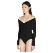 Rynket V-hals Bodysuit