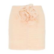 Peach Crepe Mini Nederdel