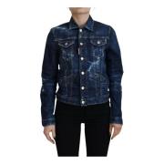 Ikon Detalje Distressed Denim Jakke