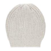 Ivory Cashmere Silke Beanie Cap Pailletter