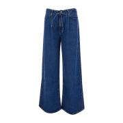 Wide Leg Drawstring Jeans