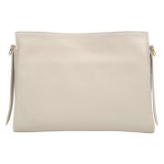 Kvinders Mælke-Beige Crossbody Taske lavet af Premium Italiensk Ægte Læder ER00115447