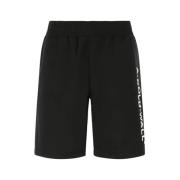 Logo Bermuda Shorts Sort Streetwear Stil