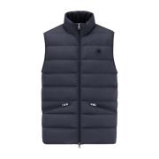 Blå Ærmeløs Puffer Vest