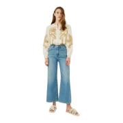 Flare High-Waisted Cropped Jeans