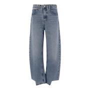 Højtaljet Straight Leg Denim Jeans