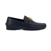 Marineblå Kalveskind Loafers