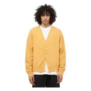 Børstet Orange Cardigan Langærmet