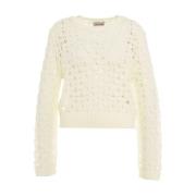 Hvid Hæklet Sweater AW24