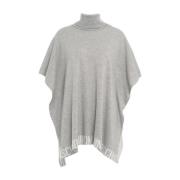 Grå Strik Poncho AW24