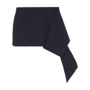 Navy Blue Asymmetrisk Mini Nederdel