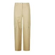 Herringbone Canvas Mid Waist Pants