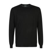 Sort Crew Neck Langærmet Sweater