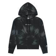 Tie-Dye Print Cropped Hoodie