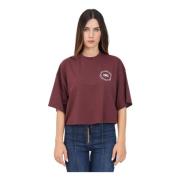 Burgundy Water Logo Print T-shirt